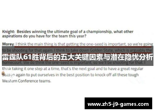 雷霆队61胜背后的五大关键因素与潜在隐忧分析 雷霆队61胜背后的五大关键因素与潜在隐忧分析